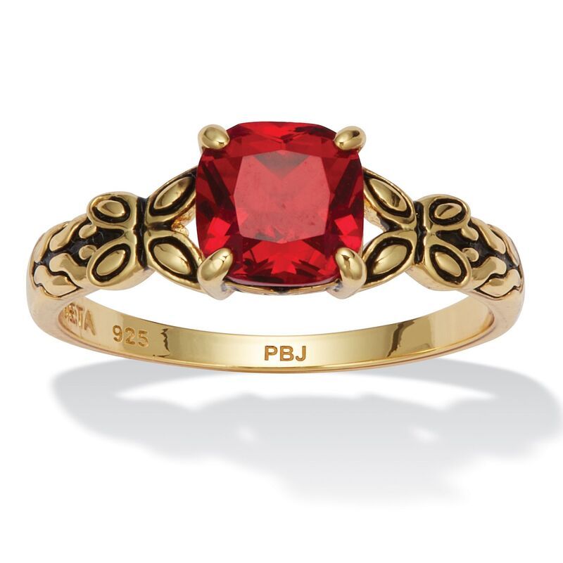 パームビーチジュエリー レディース アクセサリー リング PalmBeach Jewelry Cushion Cut Birthstone Ringplated Sterling January Ga