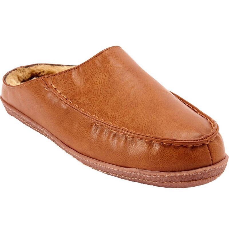 キングサイズ レディース シューズ サンダル KingSize Mens Faux FurLined Clog Slippers Chestnut