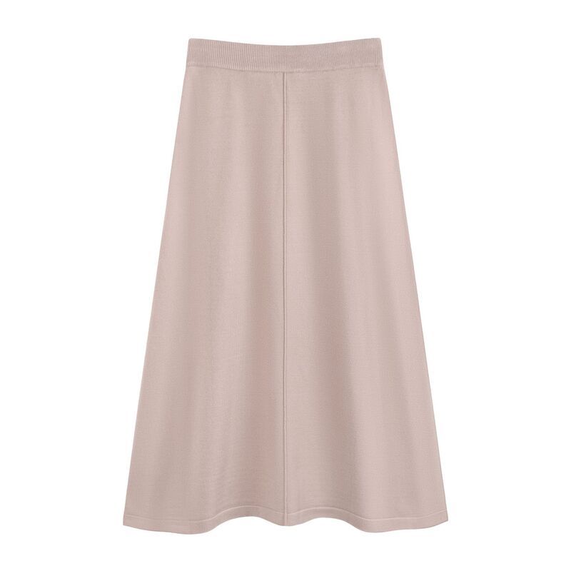 インスパイア シック レディース ボトムスカート A ライン ハイウエスト リブ ミディ セーター ニット INSPIRE CHIC Womensweater ALine Skirts Elastic