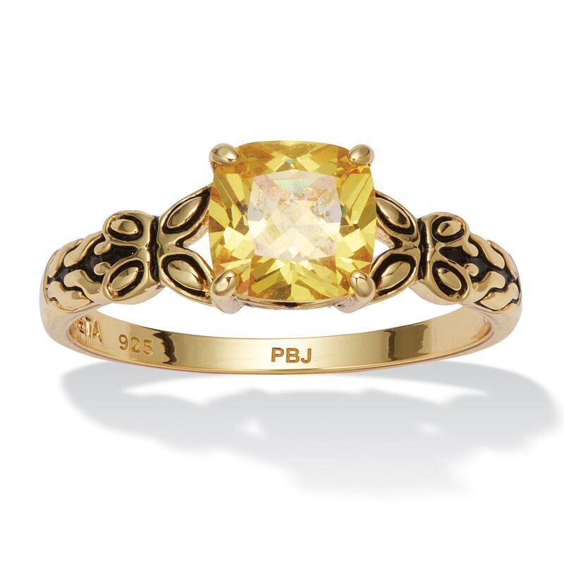 パームビーチジュエリー レディース アクセサリー リング PalmBeach Jewelry Cushion Cut Birthstone Ringplated Sterling November C