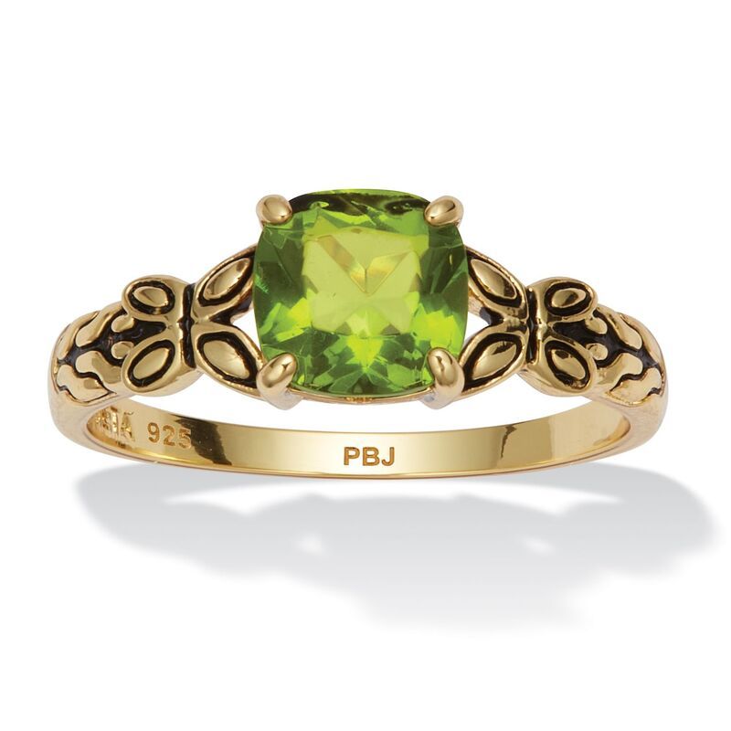 パームビーチジュエリー レディース アクセサリー リング PalmBeach Jewelry Cushion Cut Birthstone Ringplated Sterling August Per