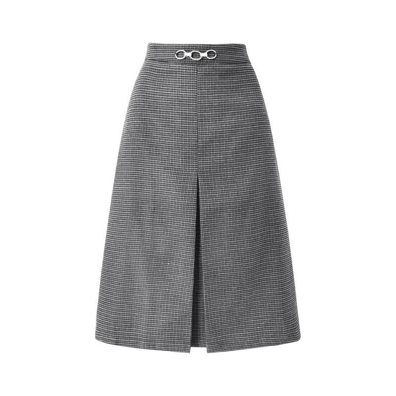ホンベティ レディース ボトムスカート ハイウエスト Hombety Womens Office Skirt Knee Lenght High Waist Plaid Tartan Skirt Bla