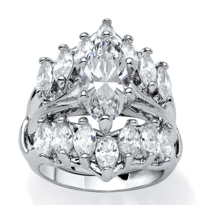 パームビーチジュエリー レディース アクセサリー リング ジャケット PalmBeach Jewelry 598 TCW MarquiseCut Cubic Zirconia Jacket Brida