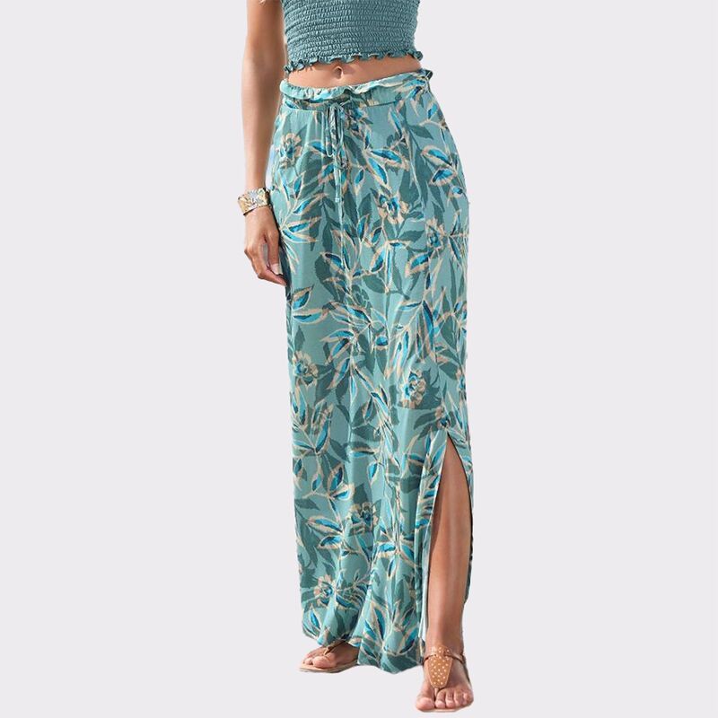 ラスカーナ レディース ボトムスカート マキシ Lascana Womens Paperbag Maxi Skirteal Print ティール