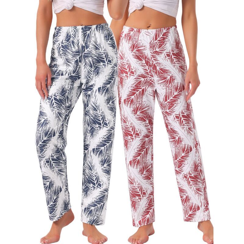 インスパイア シック レディース アンダーウェア ナイトウェア プリント パンツ INSPIRE CHIC Womens High Waisted Pajama Pants 2 Pcs Comfy S