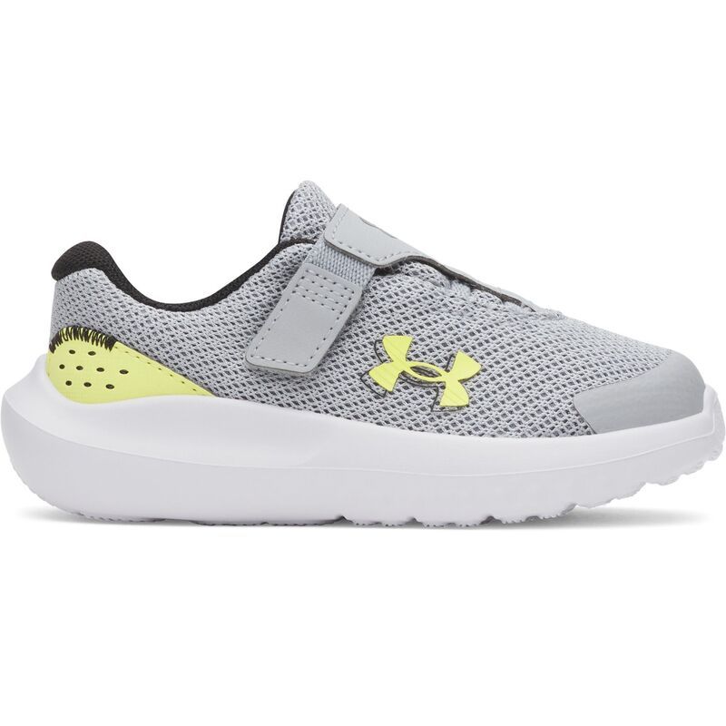 アンダーアーマー レディース シューズ スニーカー Under Armour Surge 4 AC Toddlerunning Shoes Mod Gray Lumin Yellow グレー