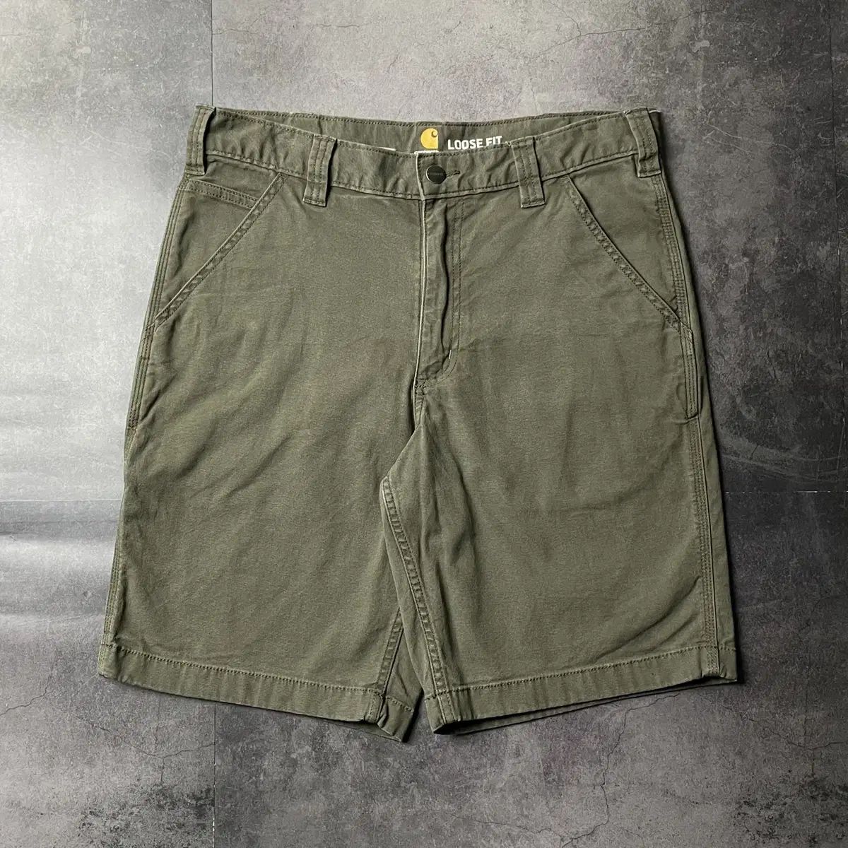 CARHARTT カーハート カーキ ルーズフィット ユーティリティ ウォーク ハーフパンツ A01163