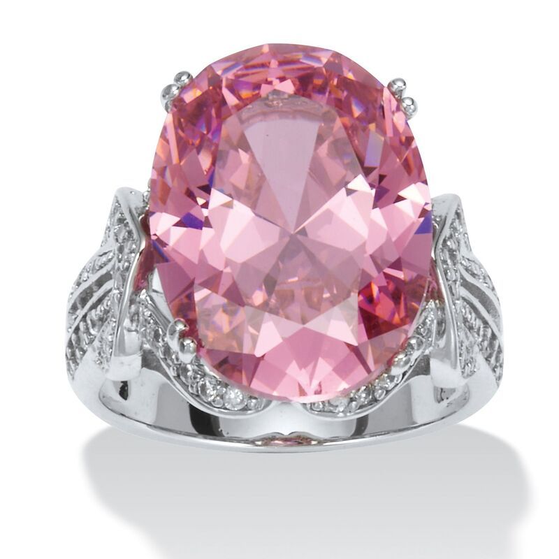パームビーチジュエリー レディース アクセサリー リング PalmBeach Jewelry 1324 TCW Simulated Pink Tourmaline Cubic Zirconia Pla 12,395円