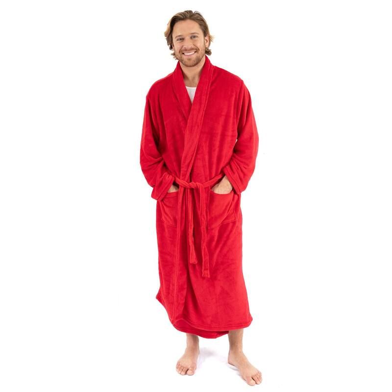 レベレット レディース アンダーウェア ナイトウェア フリース Leveret Mens Fleece Robe Red レッド