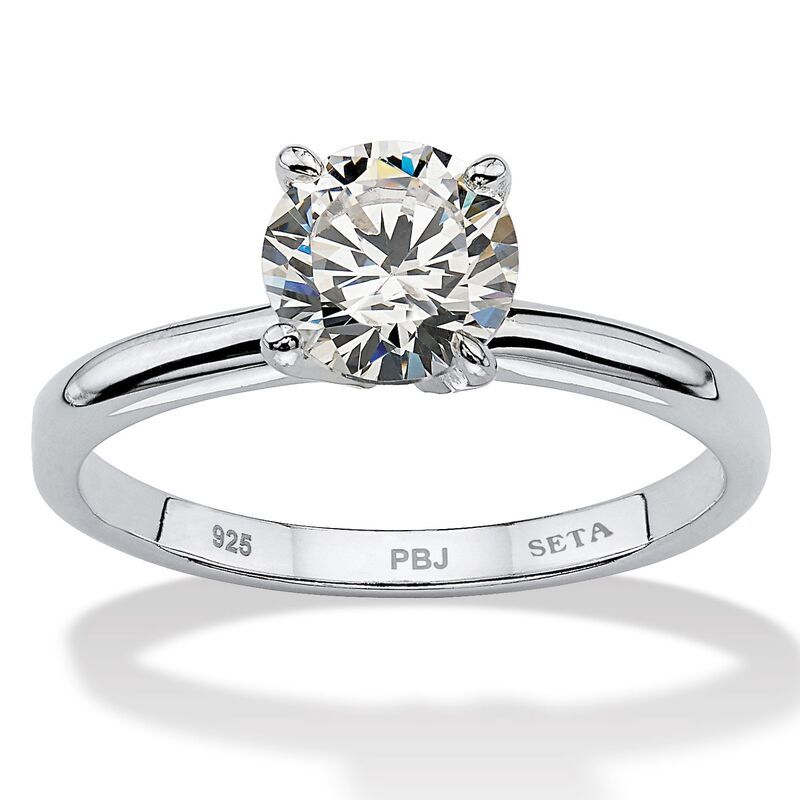 パームビーチジュエリー レディース アクセサリー リング PalmBeach Jewelry 108 TCW Cubic Zirconia Engagement Solitaire Ring Silv