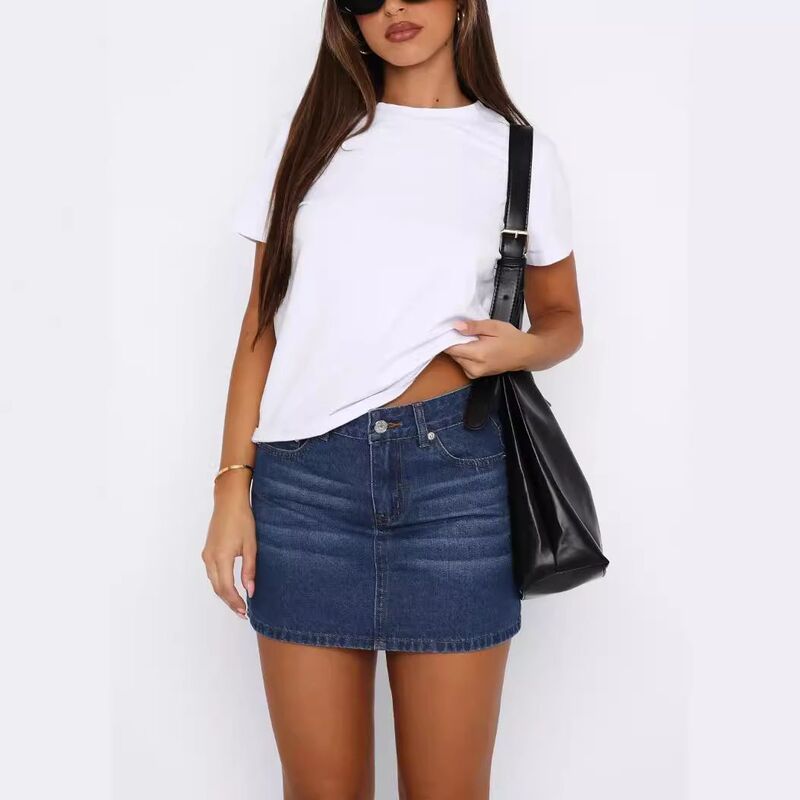 イエスファッション レディース ボトムスカート ボタンダウン ミニ ダウン デニム Yesfashion Women Y2k Lowaist Denimini Skirts Button Down B