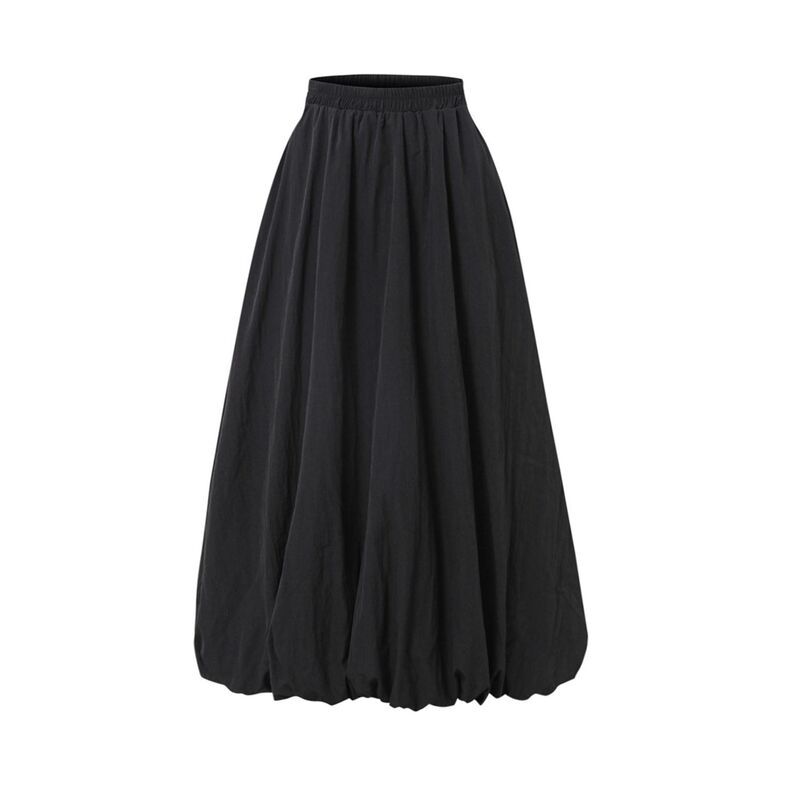 エリートスピリット レディース ボトムスカート ミディ EliteSpirit Womens Elastic Waist Bubble Hemidi Skirt with Pockets Flowy