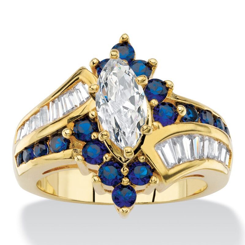 パームビーチジュエリー レディース アクセサリー リング PalmBeach Jewelry 305 Cttw Cubic Zirconiand Simulated Sapphire GoldPlat