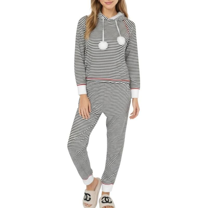 アンナカシ レディース アンダーウェア ナイトウェア リラックスフィット パンツ AnnaKaci Womens 2Piece Set Long Sleeve Pullover Top with Fu