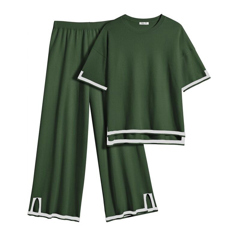 エコアー レディース アンダーウェア ナイトウェア ワイドレッグ セーター Ekouaer Lounge Set for Women Travel Outfits 2 Piece Setshort S