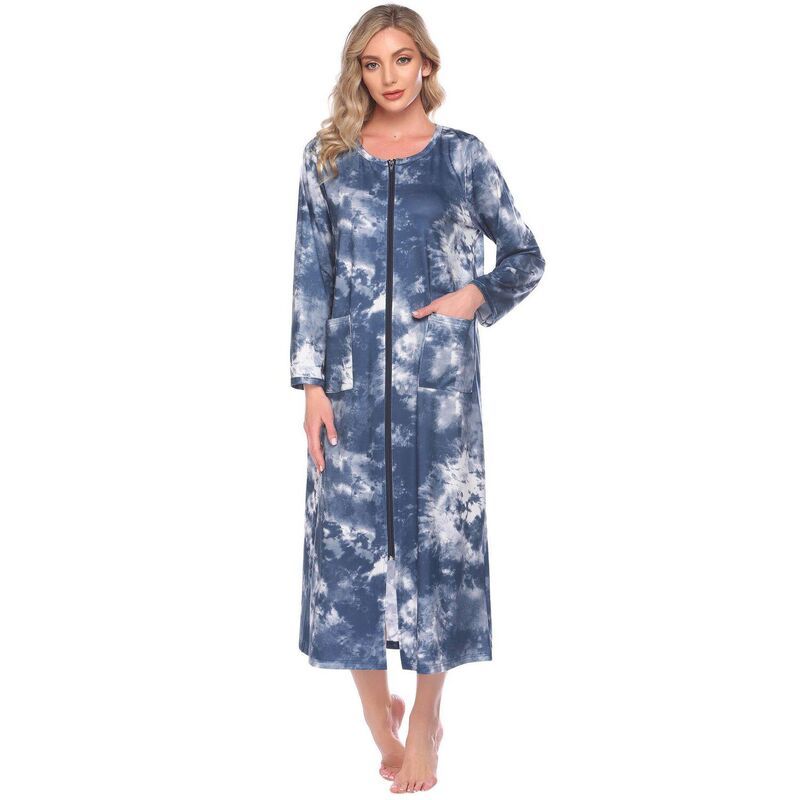 エコアー レディース アンダーウェア ナイトウェア コート Ekouaer Women Long House Coat Zipper Front Robes Fullength Nightgowns