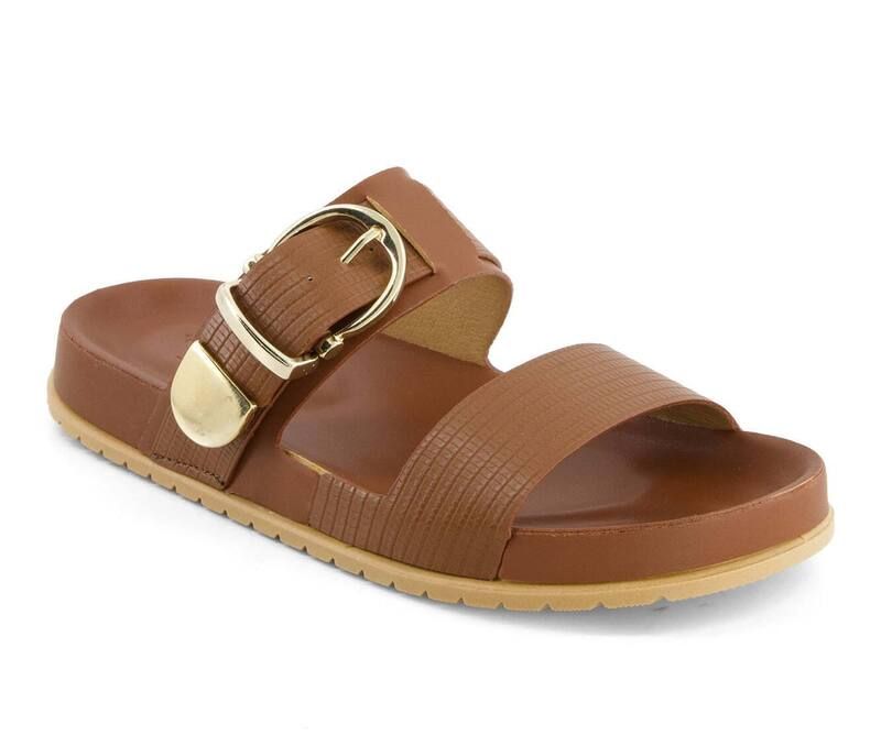 アンドレア レディース シューズ サンダル Andrea Womens Double Strap Footbed Sandals 90562 Brown ブラウン