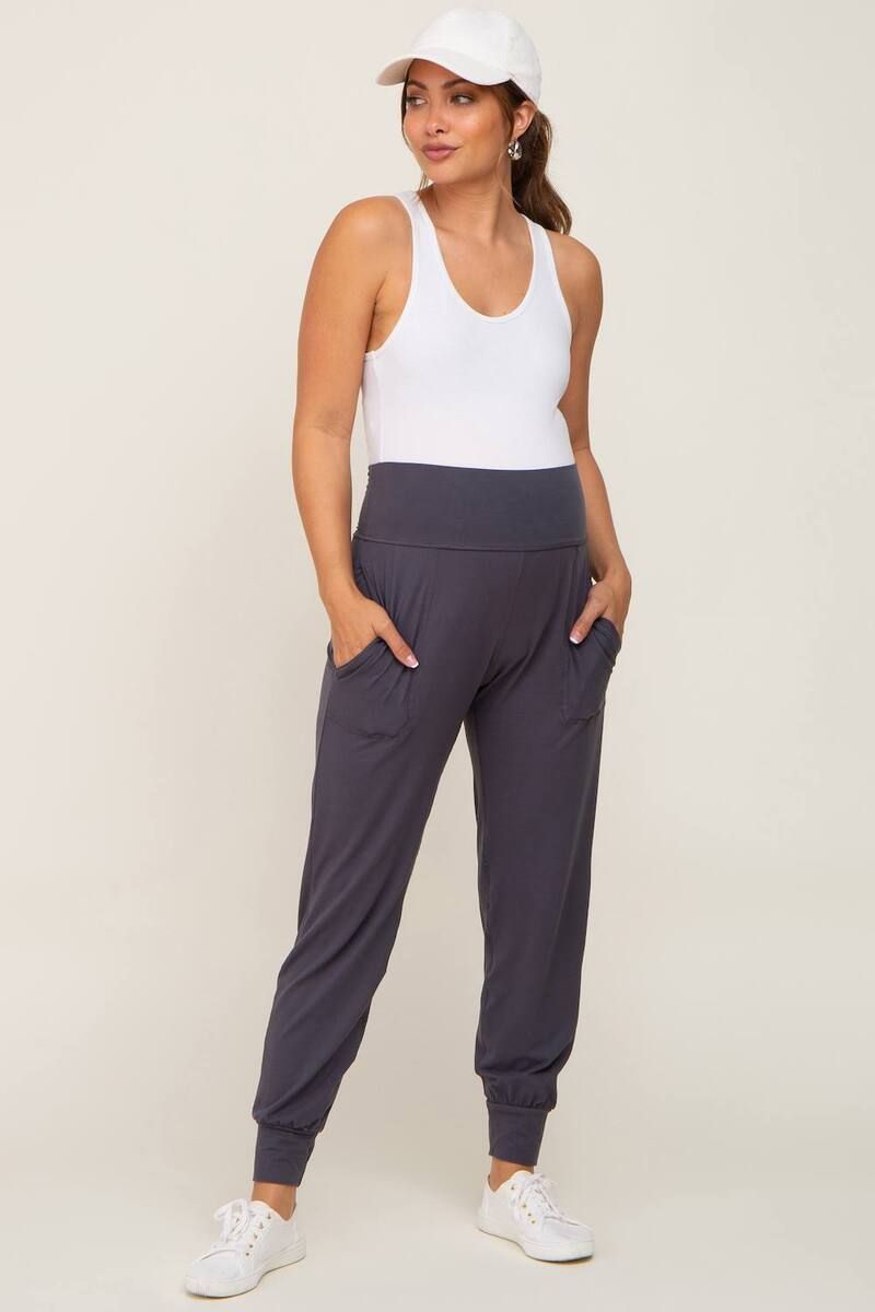 ピンクブラッシュ レディース ボトムス カジュアルパンツ マタニティ PinkBlush Maternity Soft Jogger Pants Charcoal Grey チャコール