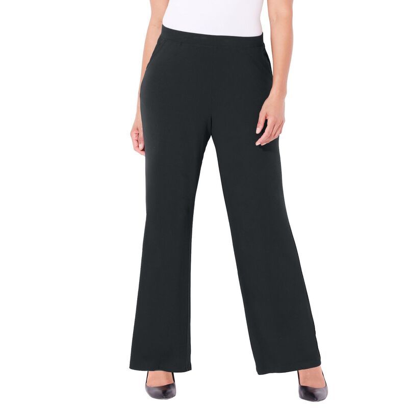 キャサリンズ レディース ボトムス カジュアルパンツ ワイドレッグ プラスサイズ Catherines Womens Plusize Anywear Wide Leg Pant Black ブラック