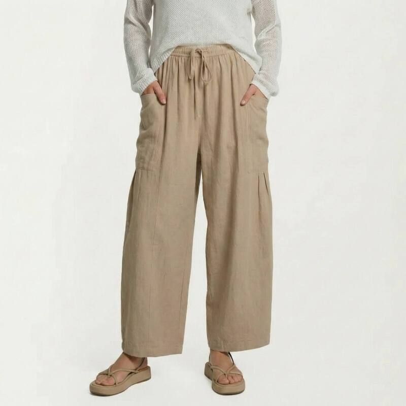アンナカシ レディース ボトムス カジュアルパンツ リラックスフィット ワイドレッグ AnnaKaci Womens Wide Leg Drawstring Pants with Elastic Wa