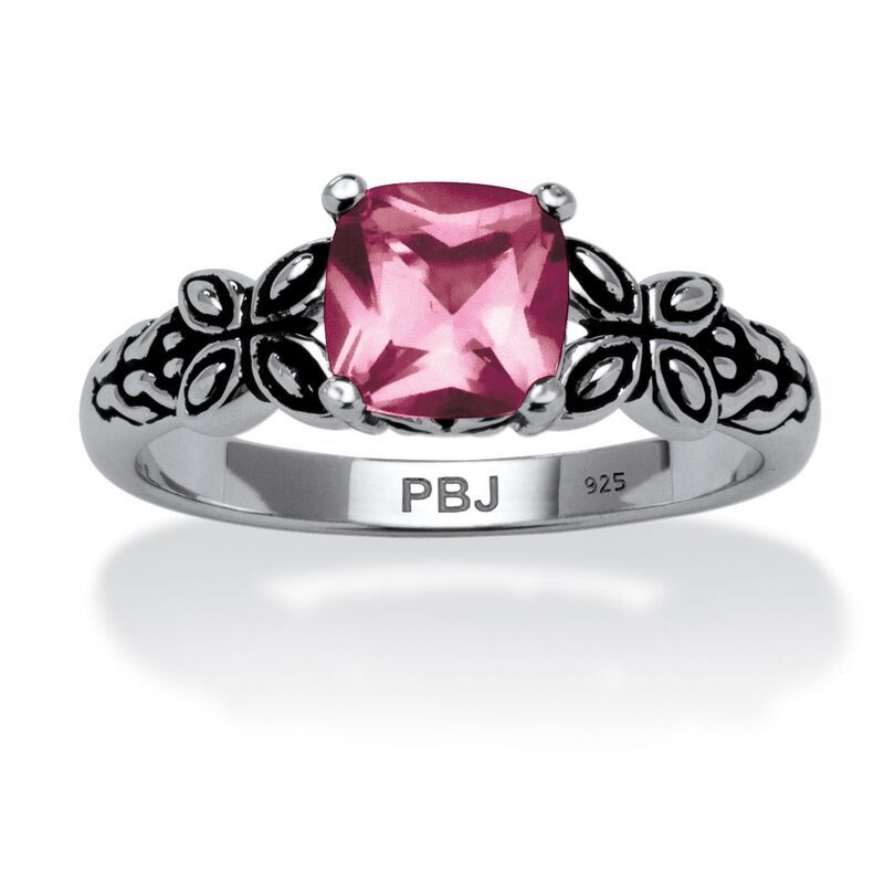 パームビーチジュエリー レディース アクセサリー リング PalmBeach Jewelry Birthstone Ring in Antiqued Sterling June Alexandrite