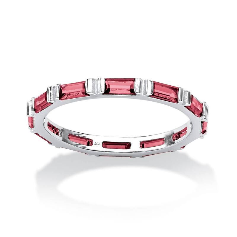 パームビーチジュエリー レディース アクセサリー リング PalmBeach Jewelry Simulated Birthstone Sterling Silver Eternity Band Oc