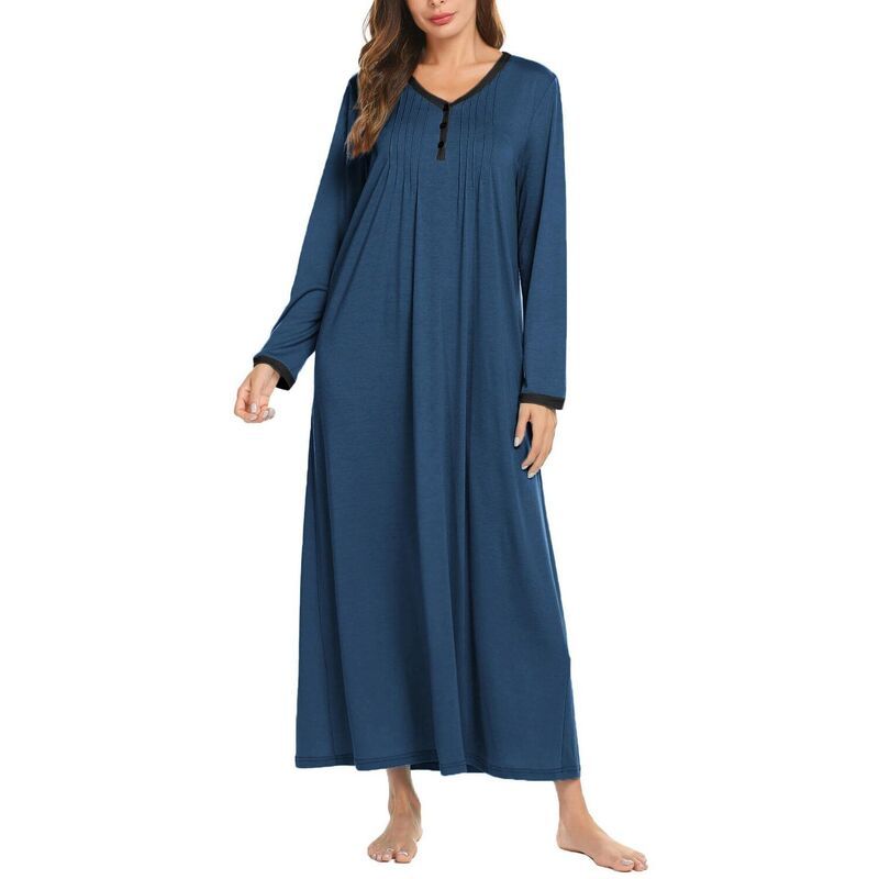 エコアー レディース アンダーウェア ナイトウェア シャツ Ekouaer Womens Long Sleeve Nightgown Fullength Sleepwear Long Sleepshi