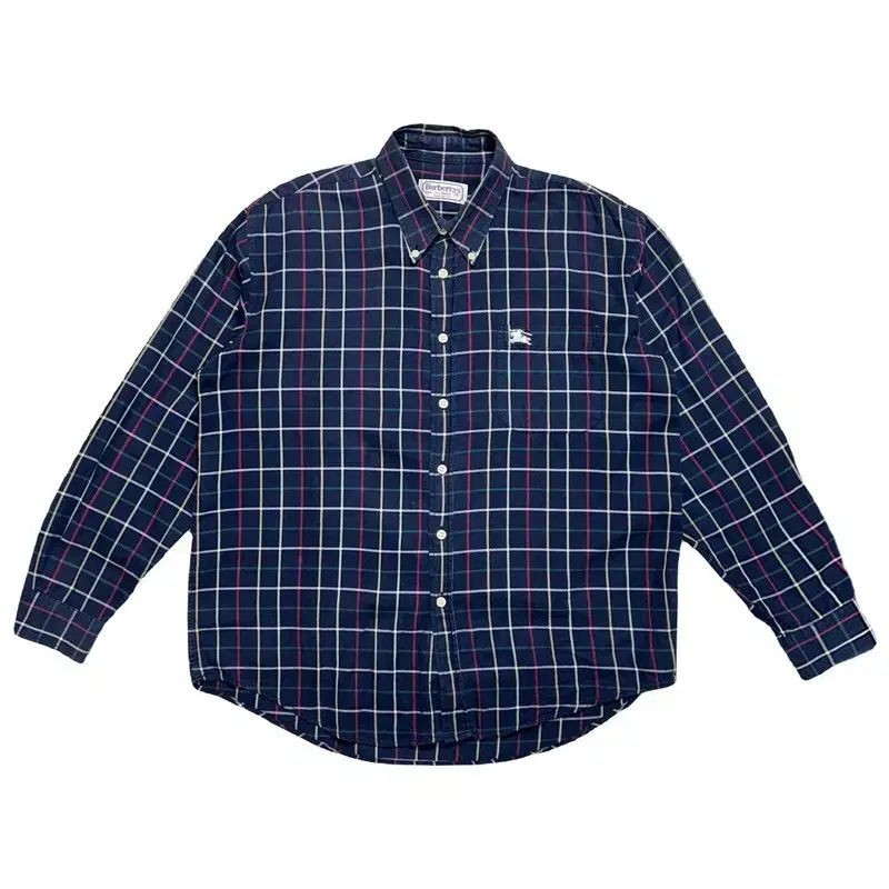 BURBERRYS シャツ チェック柄 ネイビー ブルー XL