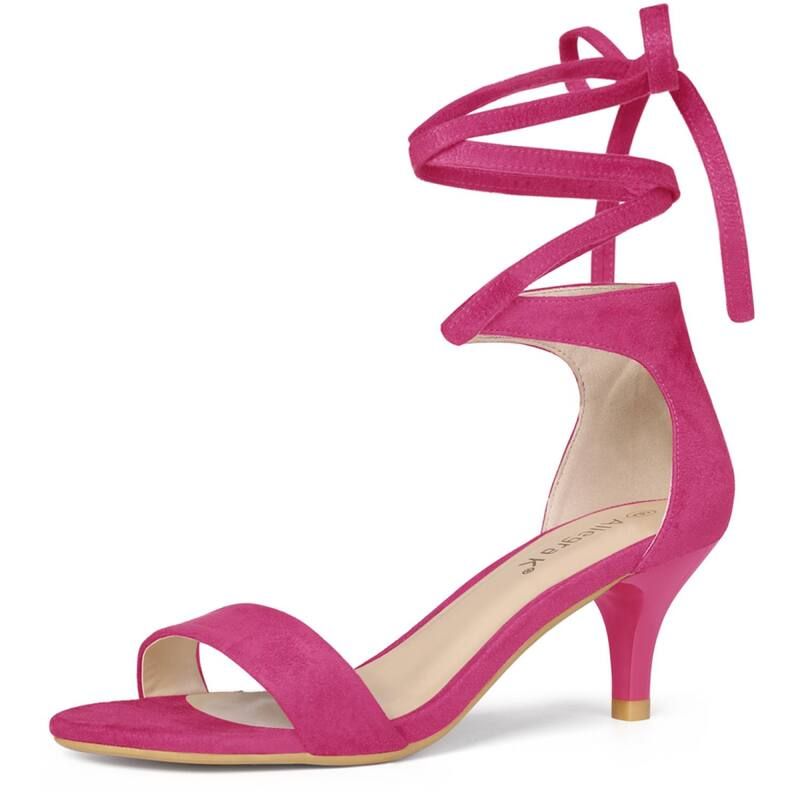 アレグラ ケー レディース シューズ パンプス サンダル レース ヒール ALLEGRA K Womens Open Toe Kitten Heelace Up Dressandals Hot Pin