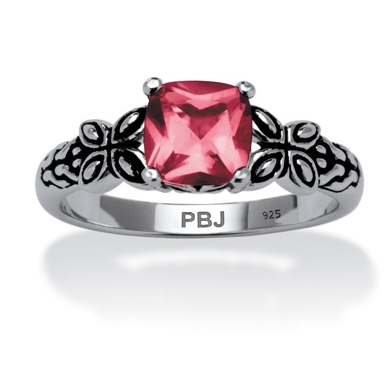 パームビーチジュエリー レディース アクセサリー リング PalmBeach Jewelry Birthstone Ring in Antiqued Sterling October Tourmali