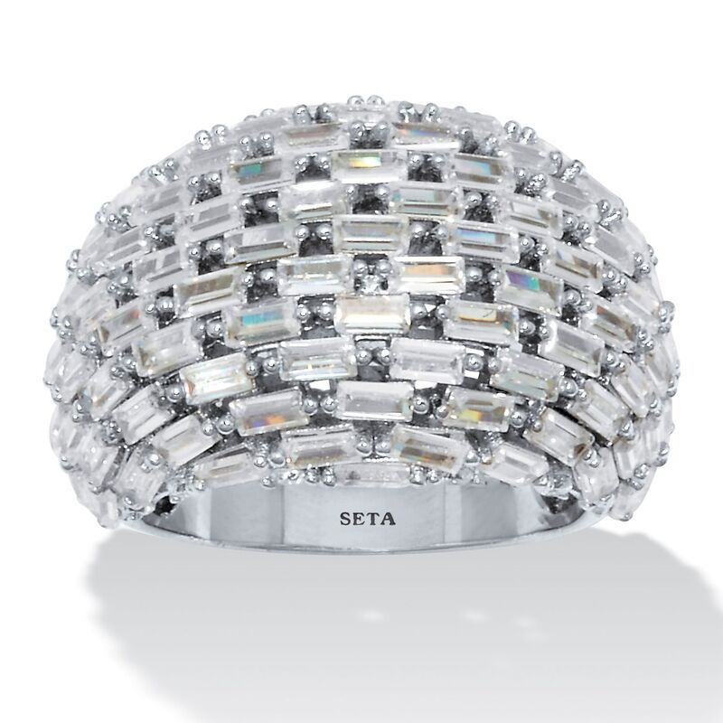 パームビーチジュエリー レディース アクセサリー リング PalmBeach Jewelry 606 TCW Cubic Zirconia Silvertone Dome Ring White ホワイ 13,075円