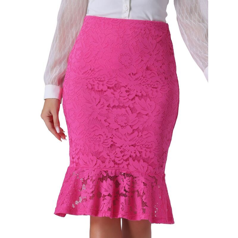 アレグラ ケー レディース ボトムスカート ヴィンテージ レース ALLEGRA K Womens Elegant Vintage Mermaid Fishtailace Bodycon Pencil