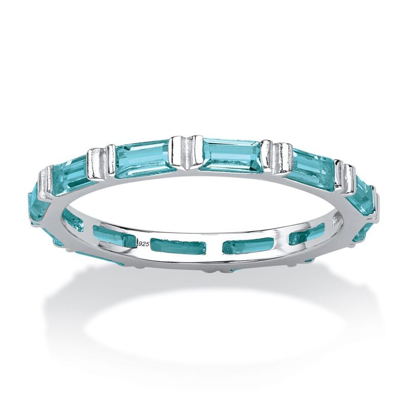 パームビーチジュエリー レディース アクセサリー リング PalmBeach Jewelry Simulated Birthstone Sterling Silver Eternity Bandece