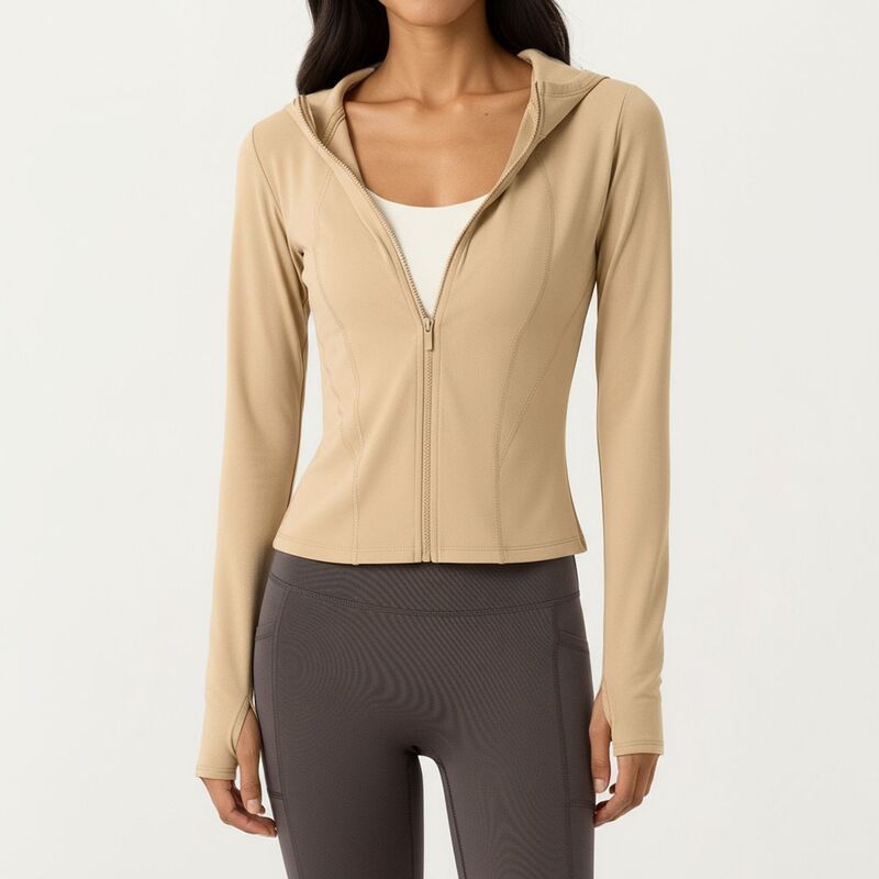 アンナカシ レディース アウター ジャケット・ブルゾン パーカー AnnaKaci Womens Long Sleeve Zip Up Hoodie Jacket with Contoured Fit