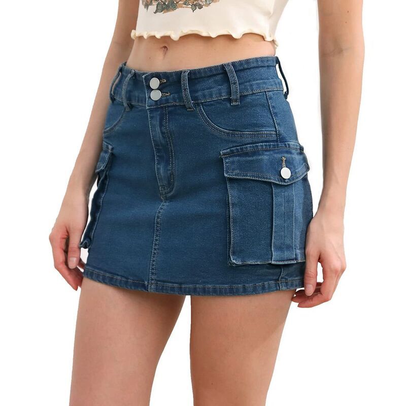 ジョイジョイ レディース ボトムスカート ミニ デニム ローライズ JoyJoy Womens Trendy Denim Skirt LowRise Bodycon Skirt Classicargo