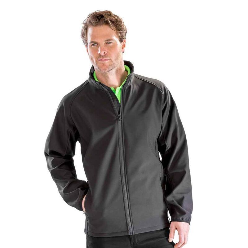 リザルト レディース アウター ジャケット・ブルゾン プリント Result Core Mens Printable Soft Shell Jacket Black ブラック