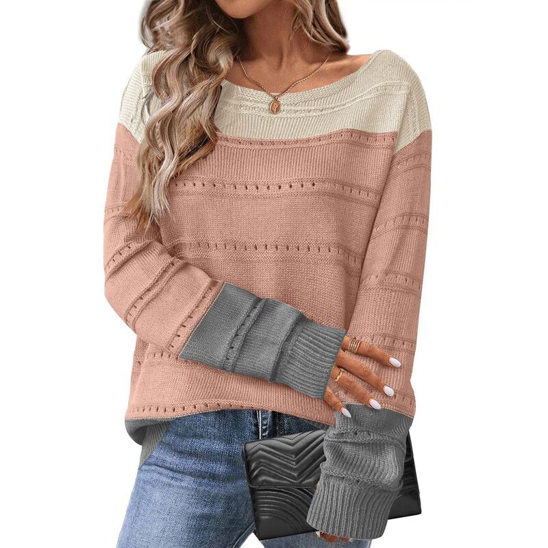 ジーグー レディース アウター ニット・セーター クルーネック Zeagoo Womens Crewneck Off Shoulder Loose Knit Sweater Lightweight L