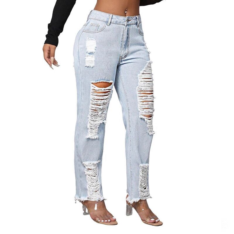 エリートスピリット レディース ボトムス デニムパンツ ストレート アンクル ジーンズ フリンジ EliteSpirit Womens High Rise Distressedenim Jeans F