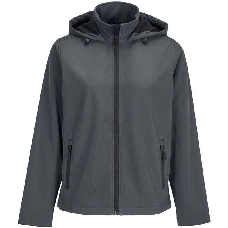 ソルズ レディース アウター ジャケット・ブルゾン SOLS WomensLadies Race Hooded Soft Shell Jacket Charcoal チャコール
