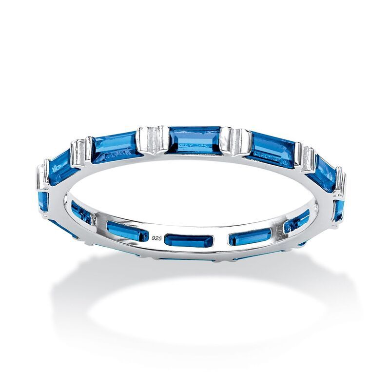 パームビーチジュエリー レディース アクセサリー リング PalmBeach Jewelry Simulated Birthstone Sterling Silver Eternity Band Se