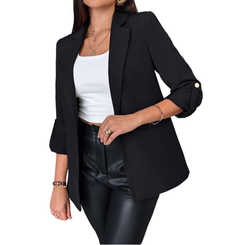 ジョイジョイ レディース アウター ジャケット・ブルゾン ミニ カーディガン ブレザー JoyJoy Womens Office Convertible Cuff Blazer Minimalist
