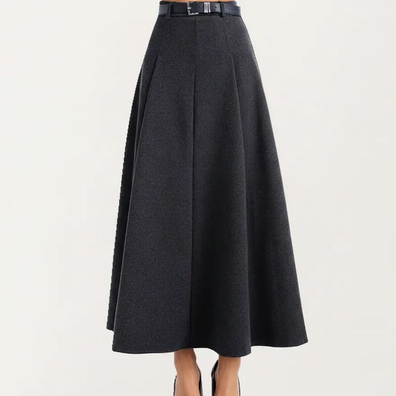 アンナカシ レディース ボトムスカート A ライン ハイウエスト マキシ AnnaKaci High Waist ALine Maxi Skirt with Belted Waist and Stru