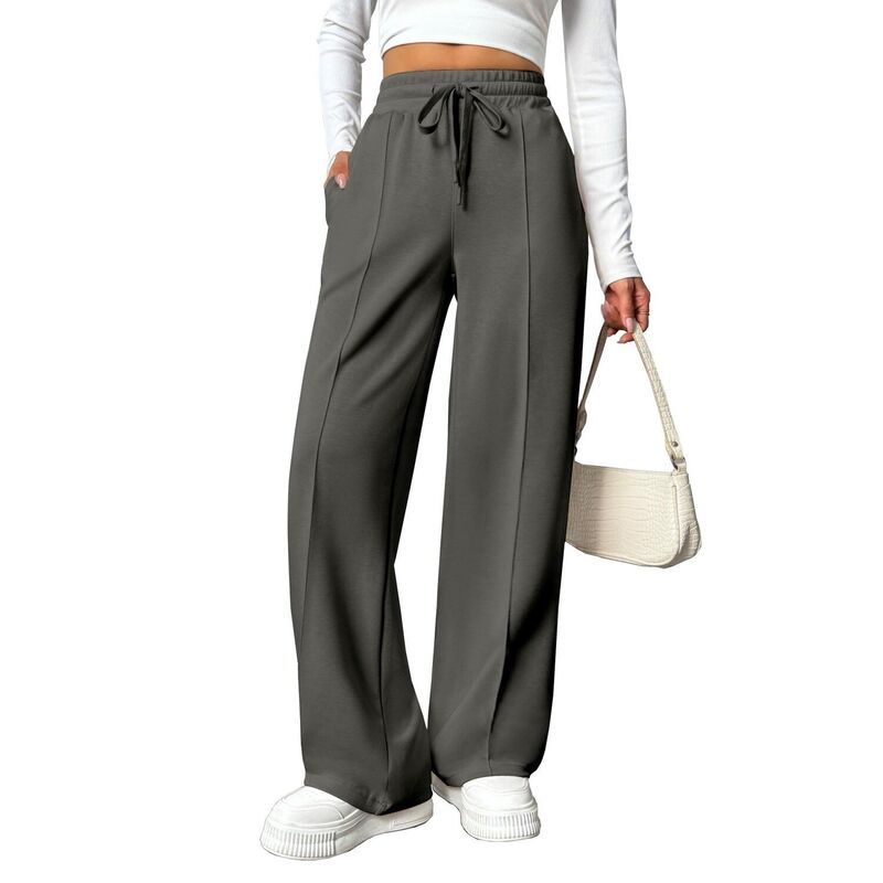 ピンスパーク レディース ボトムス カジュアルパンツ ワイドレッグ トラックパンツ スウェットパンツ Pinspark Womens High Waistedrawstring Wide Leg Tr