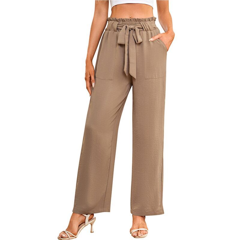 クリアフラワー レディース ボトムス カジュアルパンツ ワイドレッグ ハイウエスト ClearFlower Womens HighWaisted Wide Leg Pants Casual Belte