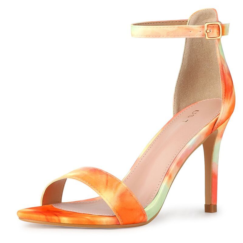 ブリスフルステップ レディース シューズ パンプス サンダル アンクル ヒール BLISSFUL STEP Tie Dye Ankle Strap Stiletto Heelsandals for W