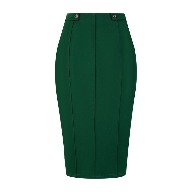 ホンベティ レディース ボトムスカート ハイウエスト プリーツ Hombety Womens Pencil Skirt High Waist Pleated Front Work Office Bod
