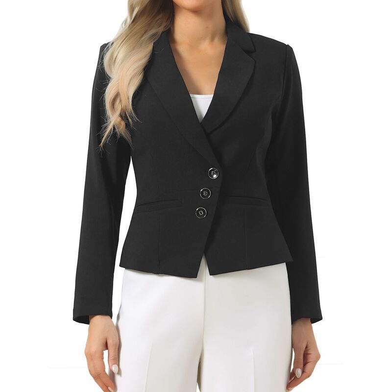 インスパイア シック レディース アウター ジャケット・ブルゾン ボタンダウン アシンメトリー ダウン ブレザー INSPIRE CHIC Blazer for Womenotched Lapelon