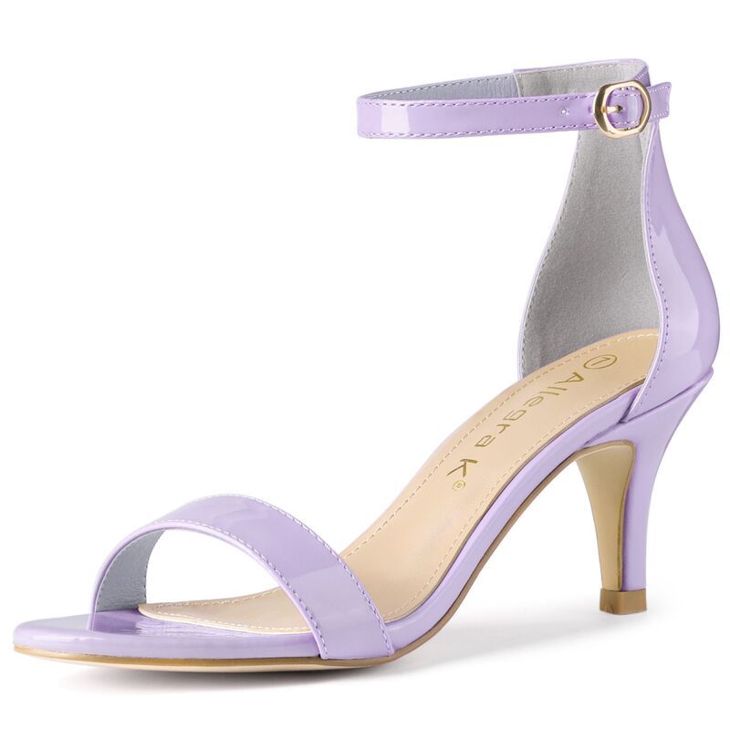 アレグラ ケー レディース シューズ パンプス サンダル アンクル ヒール ALLEGRA K Womens Ankle Strap Kitten Heeled Open Toe Stiletto H