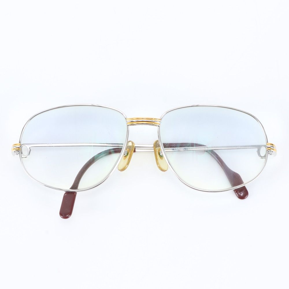 美品 カルティエ トリニティ 56□16 アイウェア シルバー メガネ ファッション おしゃれ メンズ レディース RIR EE7-8【中古】