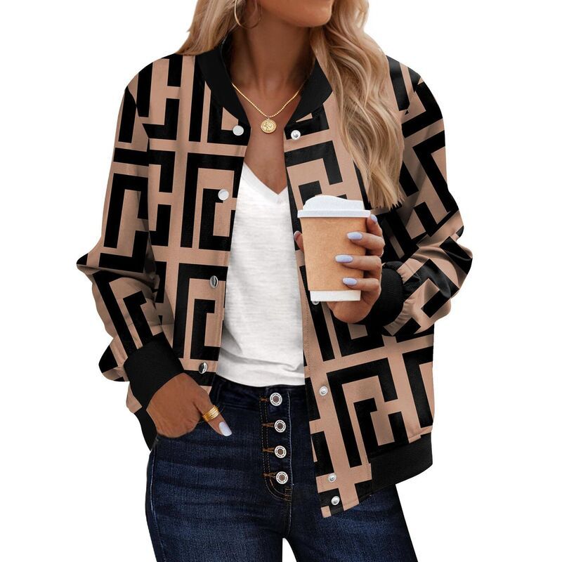 ジーグー レディース アウター ジャケット・ブルゾン Zeagoo Womens Lightweight Bomber Jacket Casual Striped Outerwear with Poc